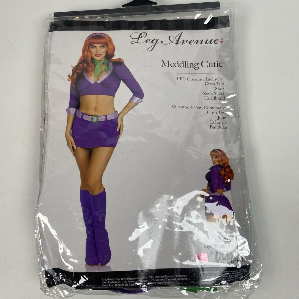 Leg Avenue Halloween Costume Sexy Meddling Cutie Daphne Scooby Doo Size Small